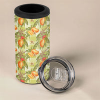 Vintage Hawaii Mango 4 in 1 Can Cooler Tumbler Yellow Green Hawaiian Palaka