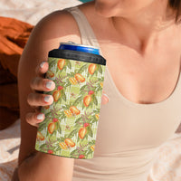Vintage Hawaii Mango 4 in 1 Can Cooler Tumbler Yellow Green Hawaiian Palaka