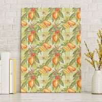 Vintage Hawaii Mango Canvas Wall Art Yellow Green Hawaiian Palaka