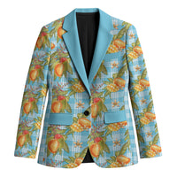 Vintage Hawaii Mango Blazer Blue Hawaiian Palaka