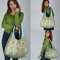 Vintage Hawaii Mango Grocery Bag Blue Hawaiian Palaka
