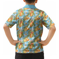 Vintage Hawaii Mango Hawaiian Shirt Blue Hawaiian Palaka