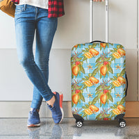 Vintage Hawaii Mango Luggage Cover Blue Hawaiian Palaka