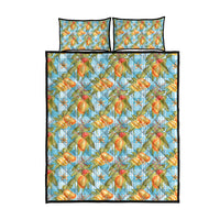 Vintage Hawaii Mango Quilt Bed Set Blue Hawaiian Palaka
