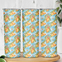 Vintage Hawaii Mango Skinny Tumbler Blue Hawaiian Palaka