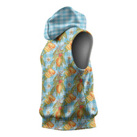 Vintage Hawaii Mango Sleeveless Hoodie Blue Hawaiian Palaka