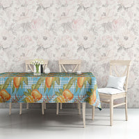 Vintage Hawaii Mango Tablecloth Blue Hawaiian Palaka