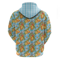 Vintage Hawaii Mango Zip Hoodie Blue Hawaiian Palaka