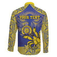 Personalised Niue The Rock Family Matching Puletasi and Hawaiian Shirt Niuean Crab Hiapo Pattern Blue Version LT05 - Polynesian Pride