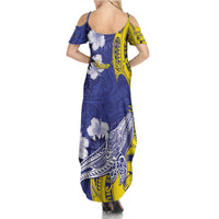 Personalised Nauru 92nd Anniversary Of Angam Summer Maxi Dress Polynesian Whale Pattern