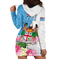 Fiji Day Hoodie Dress Tanoa Hibiscus Fijian Tapa Masi Pattern LT05 - Polynesian Pride