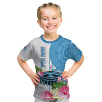 Personalized Fiji Day Kid T Shirt Tanoa Hibiscus Fijian Tapa Masi Pattern LT05 White - Polynesian Pride