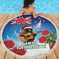 New Zealand Kiwi Christmas Beach Blanket Xmas Vibe
