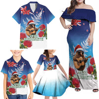 New Zealand Kiwi Christmas Family Matching Off Shoulder Maxi Dress and Hawaiian Shirt Xmas Vibe LT05 - Polynesian Pride