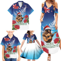 New Zealand Kiwi Christmas Family Matching Summer Maxi Dress and Hawaiian Shirt Xmas Vibe LT05 - Polynesian Pride