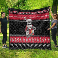 New Zealand Santa Tiki Christmas Quilt Meri Kirihimete LT05 - Polynesian Pride