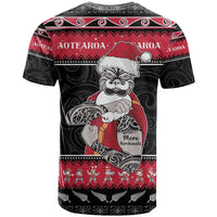 New Zealand Santa Tiki Christmas T Shirt Meri Kirihimete LT05 - Polynesian Pride