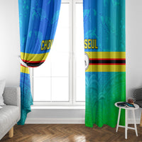 Solomon Islands Choiseul Province Day Window Curtain Sea Turtle Tribal Pattern LT05 - Polynesian Pride