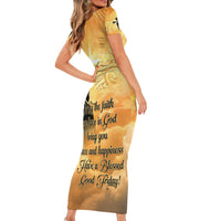 Happy Good Friday Short Sleeve Bodycon Dress God Will Bless You LT05 - Polynesian Pride