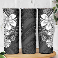 Polynesia Romantic Valentine Skinny Tumbler Sea Turtle Couple With Black Plumeria LT05 - Polynesian Pride