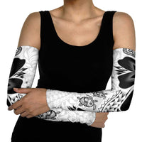 Polynesia Romantic Valentine Arm Sleeves Sea Turtle Couple With White Plumeria