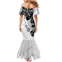 Polynesia Romantic Valentine Family Matching Mermaid Dress and Hawaiian Shirt Sea Turtle Couple With White Plumeria LT05 - Polynesian Pride