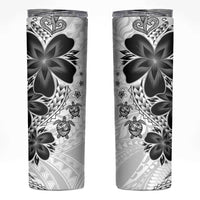Polynesia Romantic Valentine Skinny Tumbler Sea Turtle Couple With White Plumeria