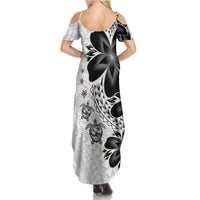 Polynesia Romantic Valentine Summer Maxi Dress Sea Turtle Couple With White Plumeria