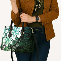 Polynesia Romantic Valentine Leather Bag Sea Turtle Couple With Aqua Gradient Plumeria LT05 - Polynesian Pride