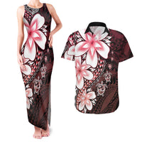 Polynesia Romantic Valentine Couples Matching Tank Maxi Dress and Hawaiian Shirt Sea Turtle Couple With Red Gradient Plumeria LT05 Red - Polynesian Pride