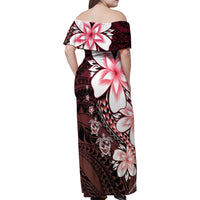 Polynesia Romantic Valentine Family Matching Off Shoulder Maxi Dress and Hawaiian Shirt Sea Turtle Couple With Red Gradient Plumeria LT05 - Polynesian Pride