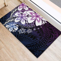 Polynesia Romantic Valentine Rubber Doormat Sea Turtle Couple With Purple Gradient Plumeria LT05 - Polynesian Pride