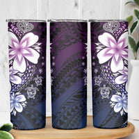 Polynesia Romantic Valentine Skinny Tumbler Sea Turtle Couple With Purple Gradient Plumeria LT05 - Polynesian Pride