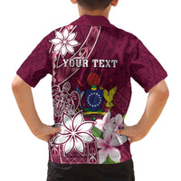 Personalised Cook Island Mangaia Gospel Day Family Matching Off Shoulder Short Dress and Hawaiian Shirt Floral Tribal Pattern LT05 - Polynesian Pride
