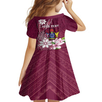 Personalised Cook Island Mangaia Gospel Day Family Matching Tank Maxi Dress and Hawaiian Shirt Floral Tribal Pattern LT05 - Polynesian Pride