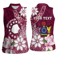 Personalised Cook Island Mangaia Gospel Day Women Sleeveless Polo Shirt Floral Tribal Pattern LT05 - Polynesian Pride