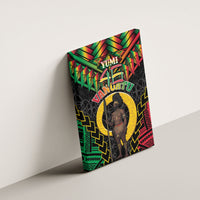 Vanuatu 46th Anniversary Independence Day Canvas Wall Art Melanesian Warrior With Sand Drawing Pattern LT05 - Polynesian Pride