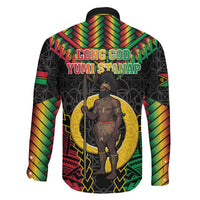 Vanuatu 45th Anniversary Independence Day Family Matching Off Shoulder Short Dress and Hawaiian Shirt Melanesian Warrior With Sand Drawing Pattern LT05 - Polynesian Pride