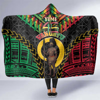 Vanuatu 45th Anniversary Independence Day Hooded Blanket Melanesian Warrior With Sand Drawing Pattern LT05