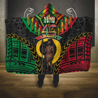 Vanuatu 45th Anniversary Independence Day Hooded Blanket Melanesian Warrior With Sand Drawing Pattern LT05