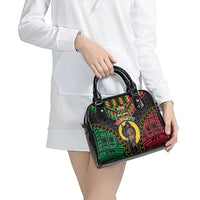 Vanuatu 46th Anniversary Independence Day Shoulder Handbag Melanesian Warrior With Sand Drawing Pattern LT05 - Polynesian Pride