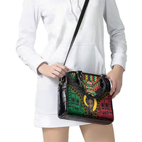 Vanuatu 46th Anniversary Independence Day Shoulder Handbag Melanesian Warrior With Sand Drawing Pattern LT05 - Polynesian Pride