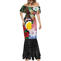 Personalised Vanuatu Shefa Day Mermaid Dress Floral Pattern LT05 - Polynesian Pride