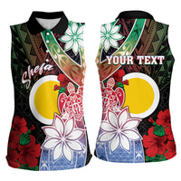 Personalised Vanuatu Shefa Day Women Sleeveless Polo Shirt Floral Pattern LT05 - Polynesian Pride