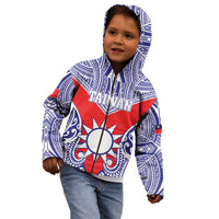 Personalised Taiwan Kid Hoodie Austronesian Tribal Tattoo Red - Polynesian Pride