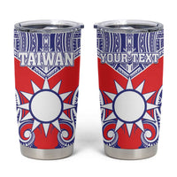 Personalised Taiwan Tumbler Cup Austronesian Tribal Tattoo Red - Polynesian Pride