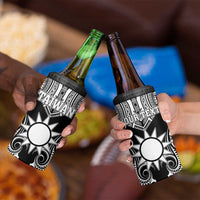 Personalised Taiwan 4 in 1 Can Cooler Tumbler Austronesian Tribal Tattoo Black - Polynesian Pride