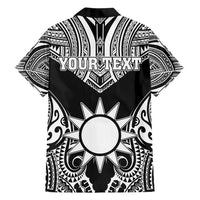 Personalised Taiwan Family Matching Summer Maxi Dress and Hawaiian Shirt Austronesian Tribal Tattoo Black - Polynesian Pride