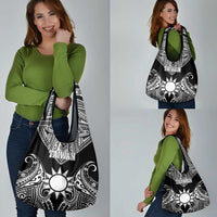 Taiwan Grocery Bag Austronesian Tribal Tattoo Black - Polynesian Pride