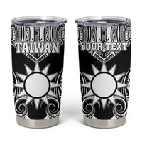 Personalised Taiwan Tumbler Cup Austronesian Tribal Tattoo Black - Polynesian Pride